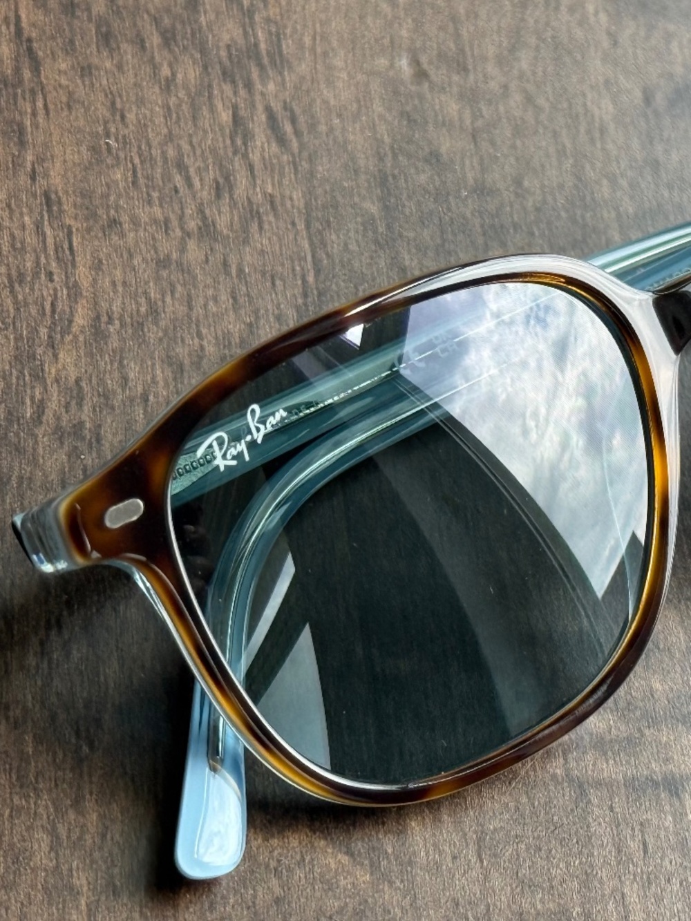 Ray-Ban Tortoiseshell Square Sunglasses with Original Leather Case - Picture 2 of 6